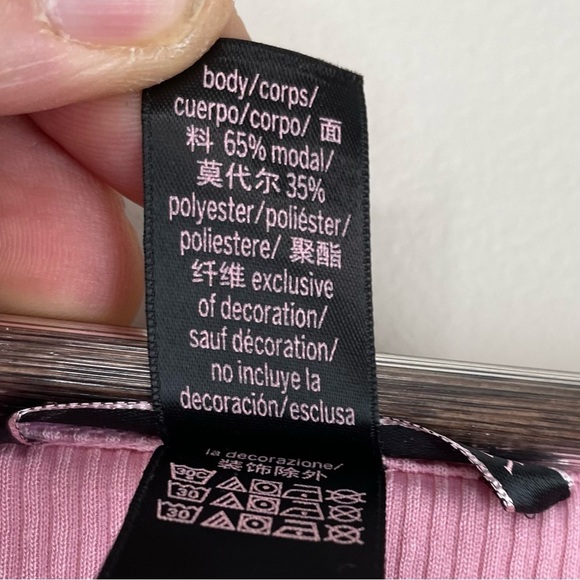 Victoria's Secret Cozy Wrap Crop Top Ribbed Ballet Wrap Ballerina Pink Sz Small - Picture 4 of 10